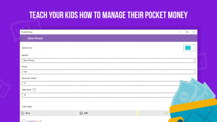 Screenshot 1 Pocket Money – Teen spending manager, earn and learn to count cash, bills & first salary windows