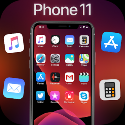 Captura de Pantalla 1 iLauncher Phone 11 Max Pro OS 13 Black Theme android