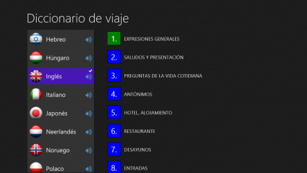 Screenshot 1 Diccionario de viaje windows