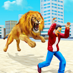 Captura de Pantalla 1 león enojado ataque ciudad juegos animales salvaje android