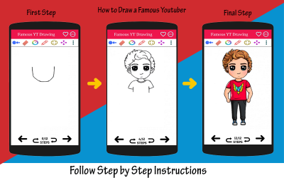 Captura de Pantalla 4 Cómo dibujar famosos youtubers android
