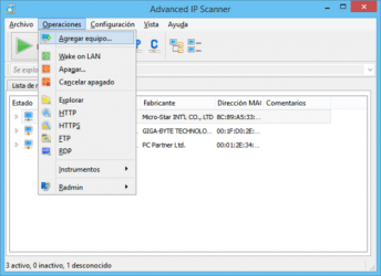 Captura 1 Advanced IP Scanner windows