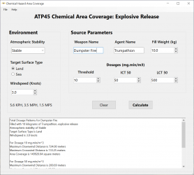 Captura 1 Chemical Hazard Area Coverage Calculator windows