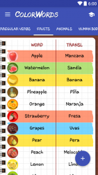 Captura de Pantalla 10 Color Words: Vocabulary Notebook android