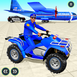 Captura de Pantalla 1 US Police ATV Quad Bike Plane Transport Game android