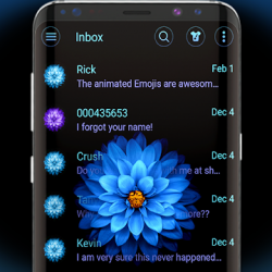 Captura de Pantalla 1 Tema de mensajero de flor azul android