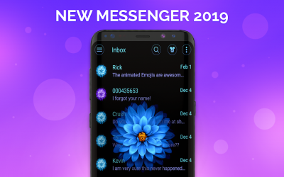 Screenshot 2 Tema de mensajero de flor azul android