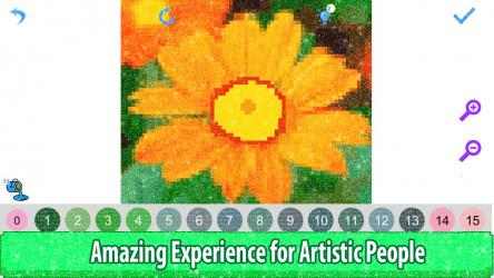 Image 1 Flowers Glitter Pixel Art Color by Number - Mandala Sandbox Coloring windows