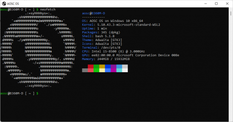 Captura 1 AOSC OS on WSL windows