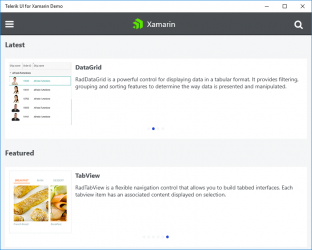 Screenshot 11 Telerik UI for Xamarin Demo windows