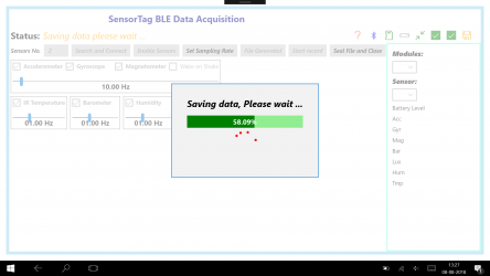 Captura de Pantalla 4 SensorTag Data Acquisition windows