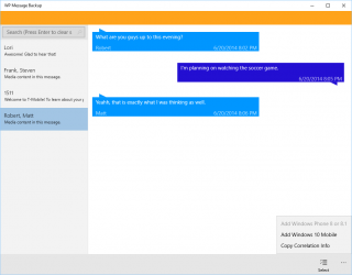 Screenshot 4 WP Message Backup windows