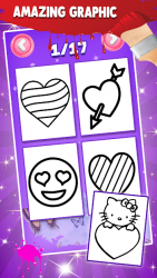Screenshot 4 Glitter Heart Love Coloring Book for Girls android