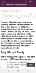Captura 2 Princess Diana(Biography, facts, Quotes an more) android