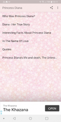 Captura 3 Princess Diana(Biography, facts, Quotes an more) android