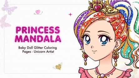 Captura de Pantalla 1 Princess Mandala Baby Doll Glitter Coloring Pages - Unicorn Artist windows