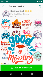 Screenshot 6 Good Morning and Good Night Stickers for WhatsApp android