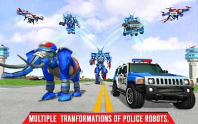 Captura 9 Police Elephant Robot Game: juegos de transporte android
