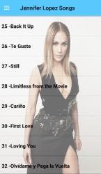 Screenshot 5 Jennifer Lopez Songs Offline (45 Songs) android