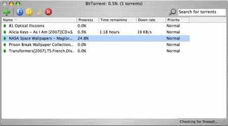 Screenshot 1 BitTorrent mac
