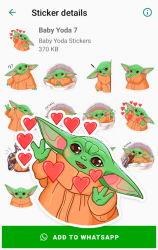Screenshot 8 Baby Yoda Stickers for WhatsApp - WAStickerApps android