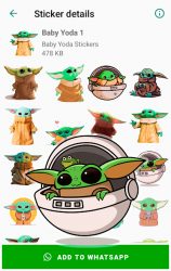 Captura 3 Baby Yoda Stickers for WhatsApp - WAStickerApps android