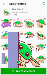 Capture 6 Baby Yoda Stickers for WhatsApp - WAStickerApps android