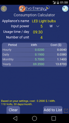 Capture 10 EvoEnergy - Electricity Cost Calculator Free android