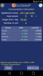 Screenshot 3 EvoEnergy - Electricity Cost Calculator Free android