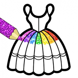 Screenshot 1 Glitter Dresses Coloring Book For Girls android