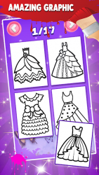 Captura 11 Glitter Dresses Coloring Book For Girls android