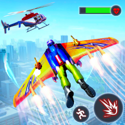 Captura de Pantalla 1 Flying Jetpack Hero Crime 3D Fighter Simulator android