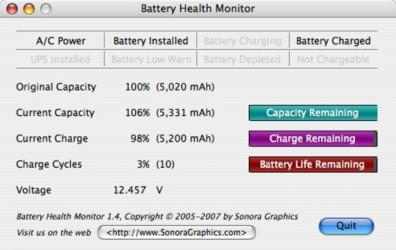 Captura de Pantalla 1 Battery Health Monitor mac