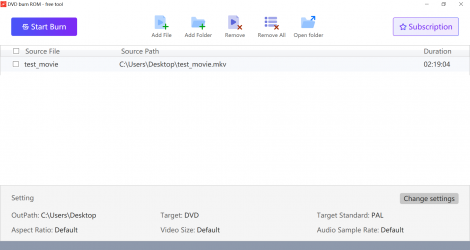 Screenshot 1 DVD burn ROM - free tool windows