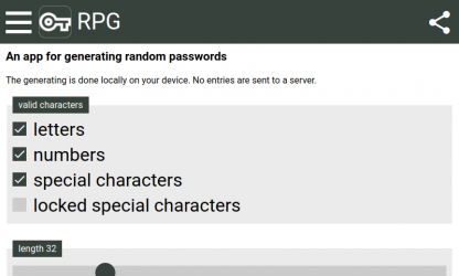 Screenshot 2 Random Password Generator (RPG) windows