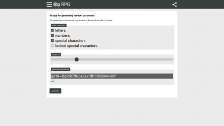 Screenshot 6 Random Password Generator (RPG) windows