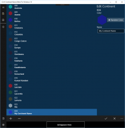Screenshot 2 Civ VI Continent Name Editor windows