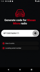 Screenshot 4 Nissan Micra radio code unlock android