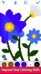 Image 4 Flowers Color by Number - Pixel Art, Sandbox Coloring windows