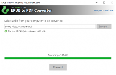 Capture 1 EPUB to PDF Converter - YouConvertIt.com windows