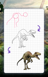 Captura 14 Cómo dibujar dinosaurios. Lecciones paso a paso android