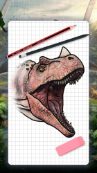 Captura 2 Cómo dibujar dinosaurios. Lecciones paso a paso android