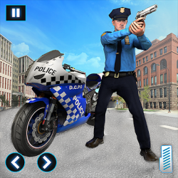 Captura de Pantalla 1 US Police Moto Bike Gangster Crime Chase Shooting android