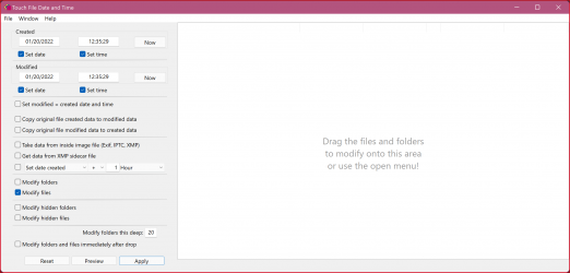Screenshot 1 Touch File Date and Time windows