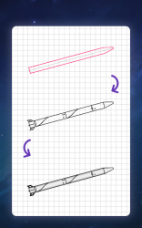 Captura 10 Cómo dibujar cohetes. Lecciones paso a paso android