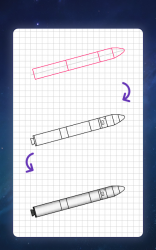 Screenshot 11 Cómo dibujar cohetes. Lecciones paso a paso android
