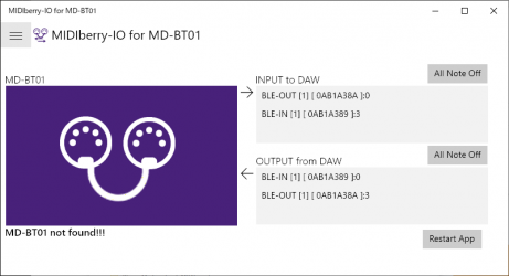 Screenshot 1 MIDIberry-IO for MD-BT01 windows