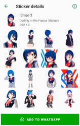 Captura de Pantalla 8 Darling in the Franxx Stickers for WhatsApp android