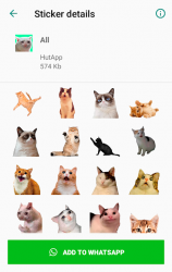Screenshot 2 Stickers de Gato para WhatsApp android