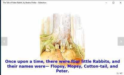 Capture 6 The Tale of Peter Rabbit, by Beatrix Potter - Slideshow windows